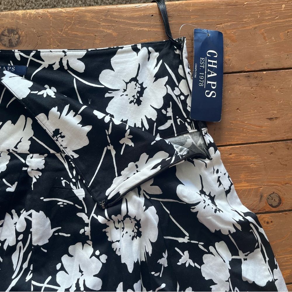 CHAPS Women Light 100% Cotton A-Line Flare Circle Skirt Floral Mini Ruffle NWT - Picture 5 of 10
